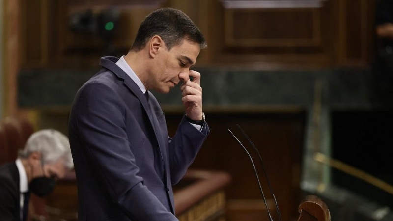 El presidente del Gobierno, Pedro Sánchez, interviene en una sesión plenaria, en el Congreso de los Diputados, a 30 de marzo de 2022, en Madrid (España).