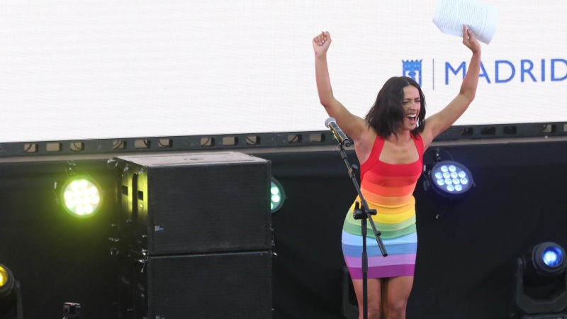 La cantante Chanel da el pregón en el Orgullo LGTB, a 6 de julio de 2022, en Madrid (España).