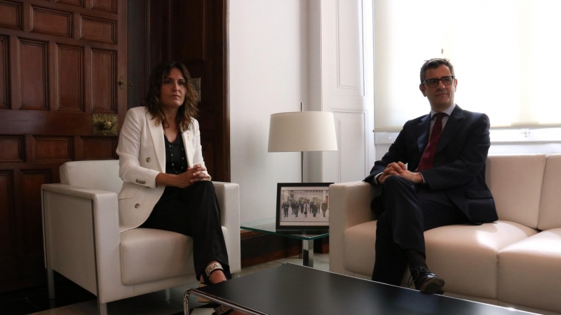 08/07/2022 - La consellera Laura Vilagrà i el ministre Félix Bolaños, reunits aquest divendres al Palau de la Generalitat.