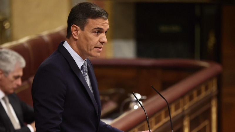 El presidente del Gobierno, Pedro Sánchez, interviene durante la primera jornada de la 26 edición del Debate sobre el Estado de la Nación, en el Congreso de los Diputados, a 12 de julio de 2022, en Madrid