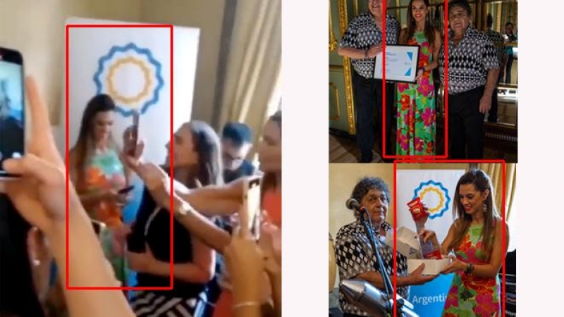 Comparación entre imágenes de los vídeos del bulo de Ricardo Alfonsín y fotografías del encuentro real el 13 de junio de 2022
