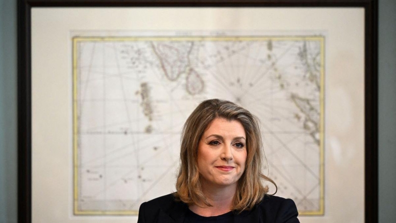 La diputada conservadora y ministra de Estado de Política Comercial de Gran Bretaña, Penny Mordaunt, en el centro de Londres el 13 de julio de 2022.