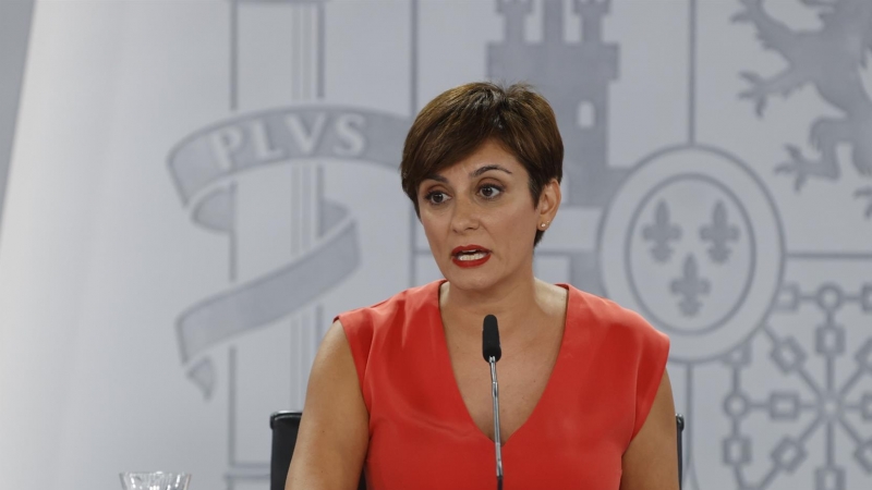 La ministra de Política Territorial y portavoz del Gobierno, Isabel Rodríguez, en rueda de prensa tras reunión del Consejo de Ministros, este martes en el Palacio de la Moncloa