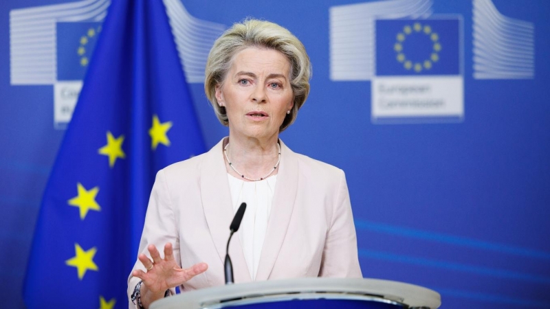 (19/7/22) La presidenta de la Comisión Europea, Ursula von der Leyen, durante una rueda de prensa el pasado martes, 19 de julio de 2022.