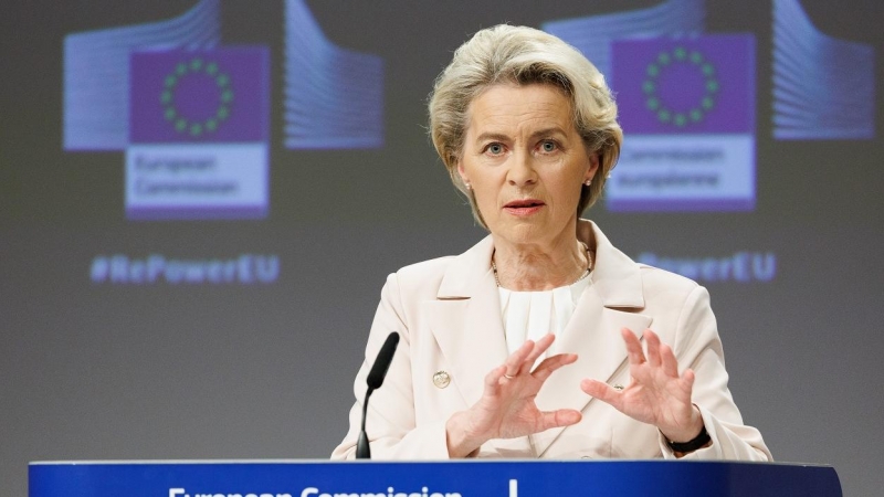20/07/2022 La presidenta de la Comisión Europea (CE), Ursula Von der Leyen, después de la reunión 'Save the gas for a safe winter', a 20 de julio de 2022, en Bruselas.