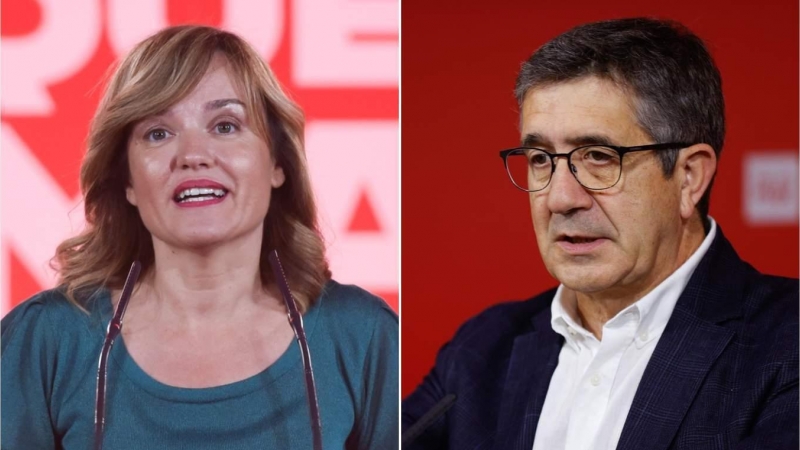 La ministra de Educación y nueva portavoz de la dirección del PSOE, Pilar Alegría y el nuevo portavoz en el Congreso, Patxi López.