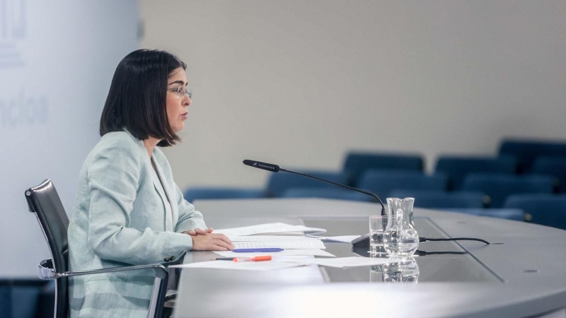 La ministra de Sanidad, Carolina Darias, ofrece una rueda de prensa para informar de los asuntos tratados en el Consejo Interterritorial del SNS (CISNS), en la Secretaría de Estado de Comunicación, Complejo de La Moncloa, a 20 de julio de 2022.