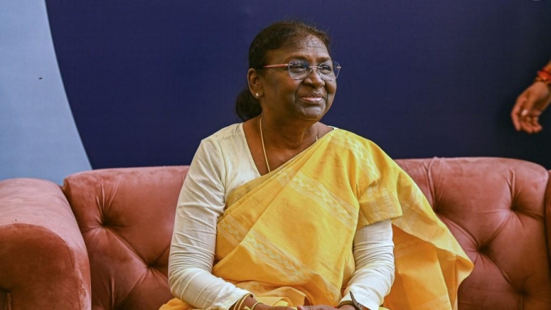 La presidenta electa de la India, Droupadi Murmu, asiste a un evento en su residencia temporal después de ser elegida nueva presidenta del país en Nueva Delhi el 22 de julio de 2022.