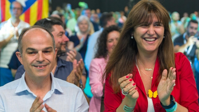 Laura Borràs y el secretario general de Junts Per Catalunya (JxCat), Jordi Turull. Imagen de Archivo.