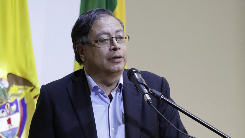 26/07/2022-El presidente electo de Colombia, Gustavo Petro, habla durante un acto en la universidad Externado de Colombia, el 26 de julio, en Bogotá (Colombia).