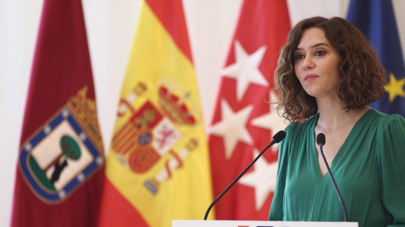 La presidenta de la Comunidad de Madrid, Isabel Díaz Ayuso, en un acto celebrado en la Casa de Correos de Madrid, a 19 de julio de 2022.