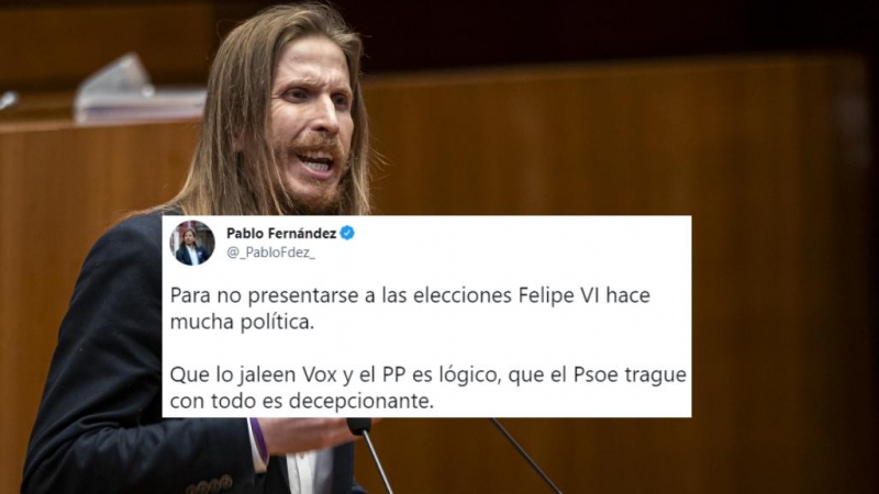 El tuit del portavoz de Podemos sobre Felipe VI con recado incluido al PSOE: 'Para no presentarse a las elecciones hace mucha política'