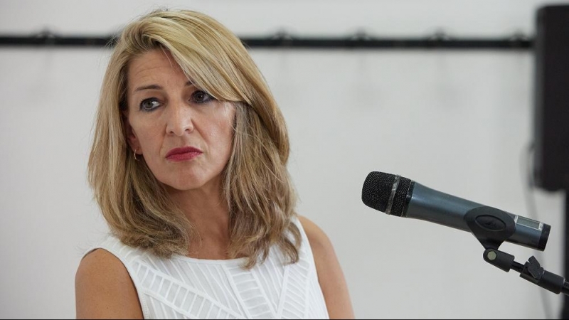 10/08/2022. La vicepresidenta segunda, Yolanda Díaz, participa  los Cursos de Verano Complutense (UCM), a 18 de julio de 2022, en San Lorenzo de El Escorial, Madrid.