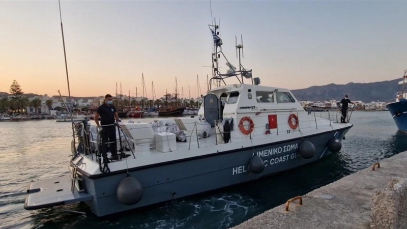 11/08/2022. Barco preparado para una misión de rescate en la isla de Rodas (Grecia), a 10 de agosto de 2022.