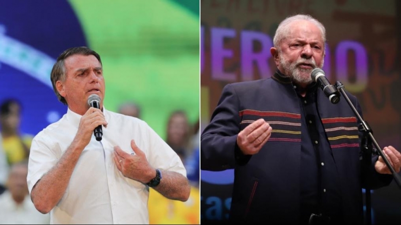 Los candidatos a la presidencia de Brasil, Jair Bolsonaro y Lula da Silva.