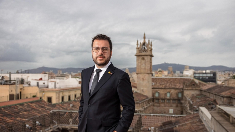 19/08/2022 - Pere Aragonès, al terrat del Palau de la Generalitat.