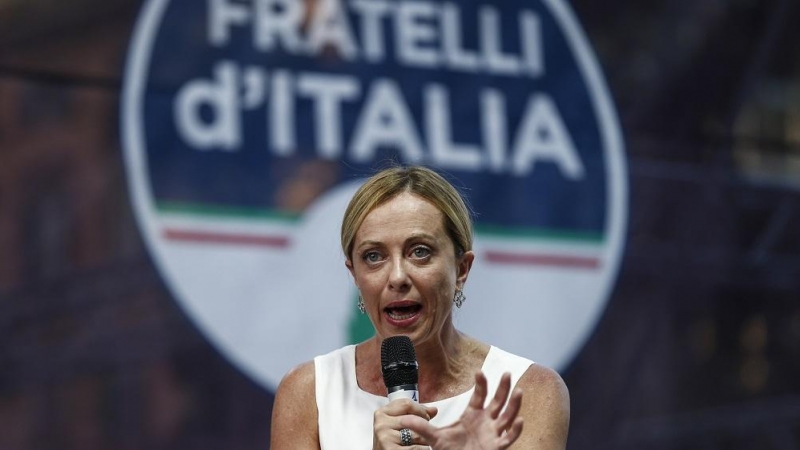 25/08/2022. La ultraderechista Giorgia Meloni en un acto de los Hermanos de Italia, en Roma, a 20 de julio de 2022.