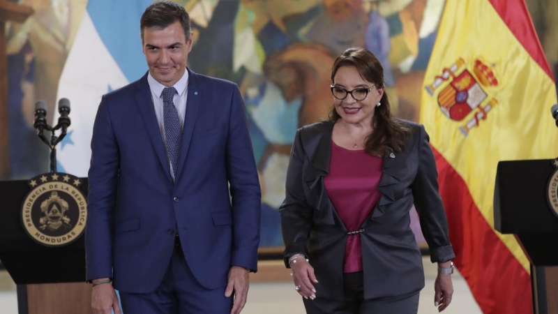 Xiomara Castro y Pedro Sánchez