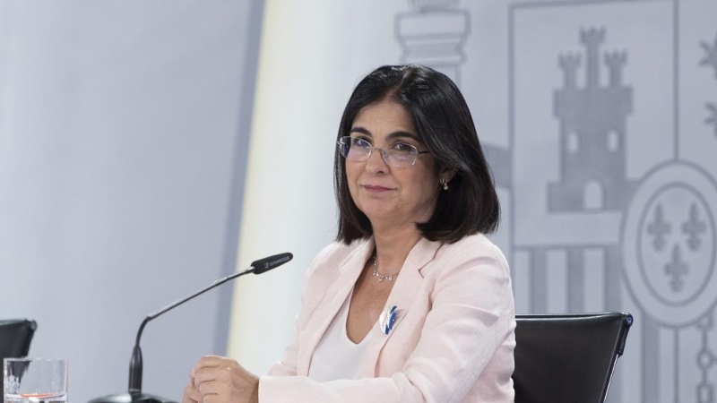 02/09/2022. La ministra de Sanidad, Carolina Darias, durante una rueda de prensa en La Moncloa, a 23 de agosto de 2022.