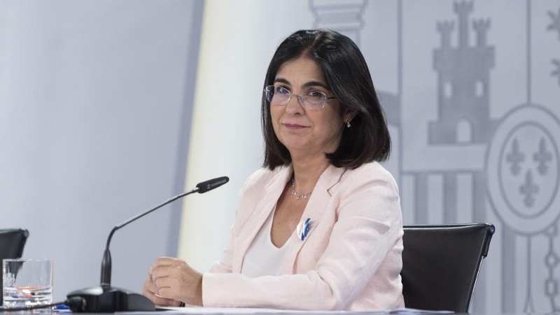02/09/2022. La ministra de Sanidad, Carolina Darias, durante una rueda de prensa en La Moncloa, a 23 de agosto de 2022.