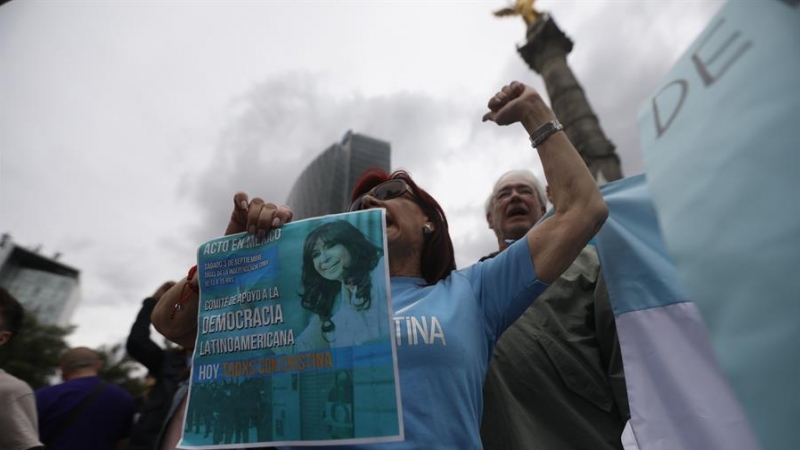 03/09/2022 La comunidad de argentinos en México se manifiesta este sábado en Ciudad de México en apoyo a Cristina Fernández de Kirchner