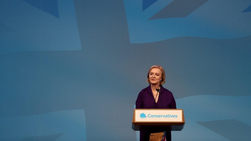 La nueva líder del Partido Conservador y primera ministra electa de Gran Bretaña, Liz Truss, en el centro de Londres el 5 de septiembre de 2022.