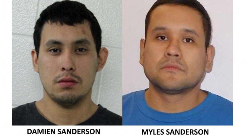 Fotografia difundida por la Policía de Damien Sanderson y Myles Sanderson, los dos buscados por asesinar a 10 personas en Canadá.