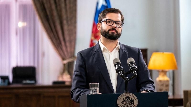 Gabriel Boric, en el Palacio de la Moneda (Santiago)