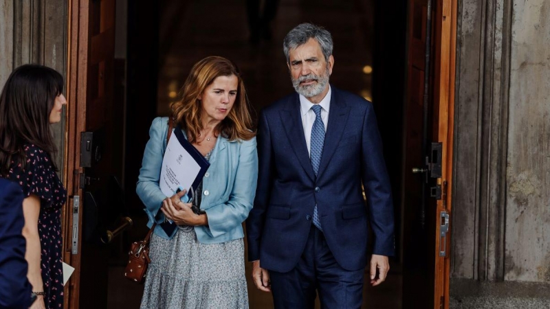 El presidente del Tribunal Supremo y del Consejo General del Poder Judicial (CGPJ), Carlos Lesmes, en el Congreso de los Diputados, a 17 de junio de 2022, en Madrid.