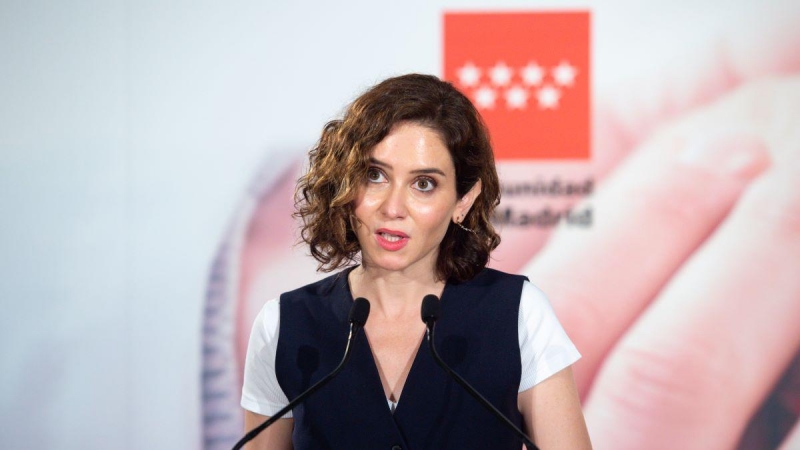 La presidenta de la Comunidad de Madrid, Isabel Díaz Ayuso, interviene en un acto en el Hospital Infantil Universitario Niño Jesús, a 6 de mayo de 2022, en Madrid.