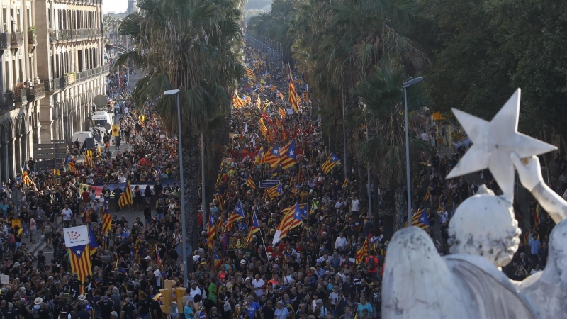 11/09/2022-Manifestación de la Asamblea Nacional Catalana (ANC) con motivo de la Diada del 11 de septiembre, este domingo en Barcelona.