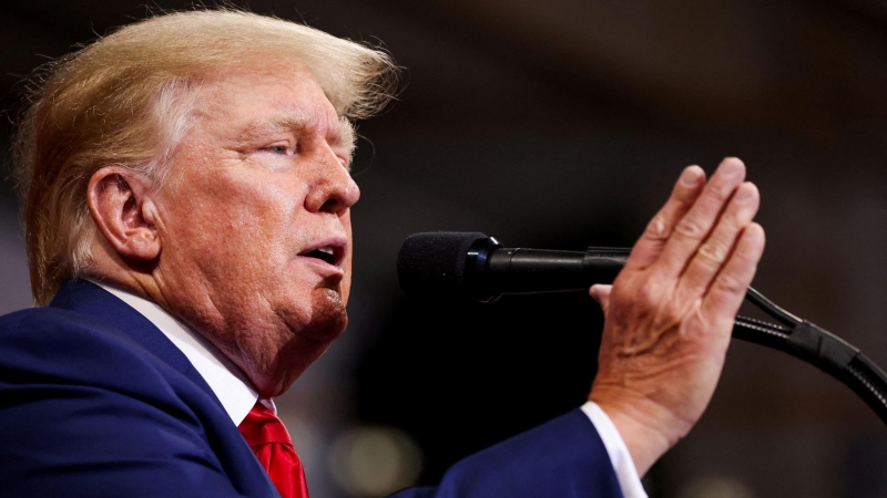 El expresidente de los EEUU, Donald Trump, en una charla en Wilkes-Barre, Pennsylvania.