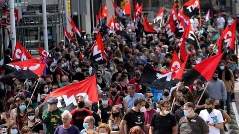 Manifestación en solidaridad con los encausados en Gijón.