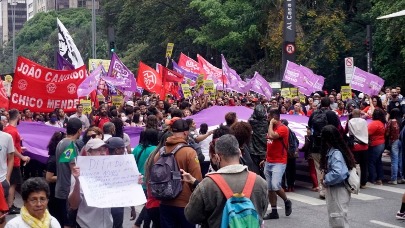 10/9/22 Protestas contra el actual Gobierno de Jair Bolsonaro en Sao Paulo (Brasil), a 10 de septiembre de 2022.