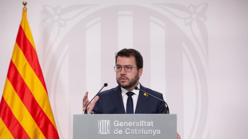 El presidente de la Generalitat, Pere Aragonès, comparece tras la celebración del Consell Executiu en el Palau de la Generalitat, a 2 de agosto de 2022, en Barcelona.