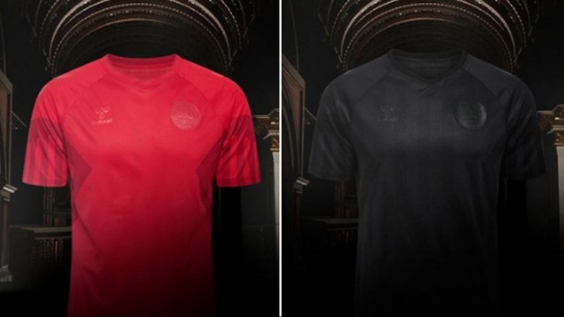 Diseño de las camisetas que lucirá la selección danesa en el Mundial de Qatar.
