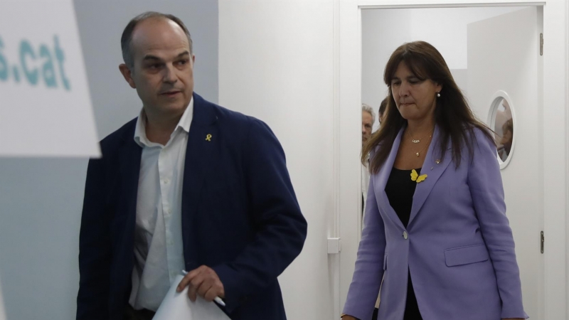 El secretari general de Junts, Jordi Turull, i la presidenta, Laura Borràs.