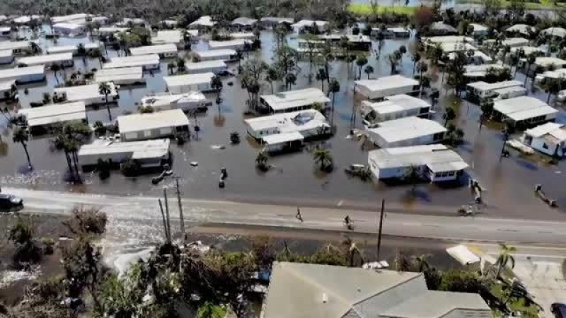 Impresionantes imágenes de la destrucción dejada por el huracán 'Ian' a su paso por Florida