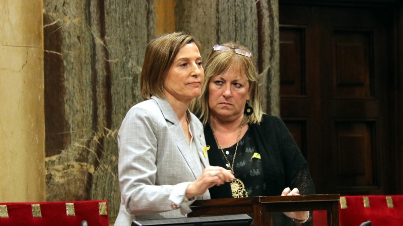 La llavors presidenta del Parlament, Carme Forcadell, després de votar la Declaració d'Independència al Parlament, el 27 d'octubre del 2017.