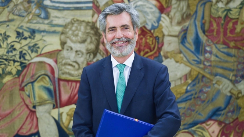 28/09/2022. El presidente del Tribunal Supremo y del Consejo General del Poder Judicial, Carlos Lesmes, posa tras la entrega de las memorias anuales 2021 en el Palacio de la Zarzuela, a 28 de septiembre de 2022, en Madrid (España).