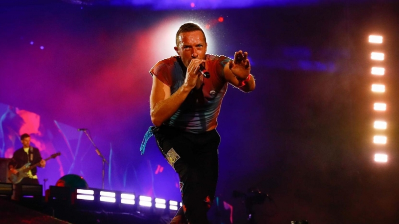 Coldplay durante su concierto del 3 de abril en Ciudad de México