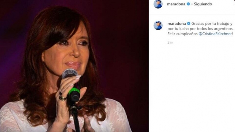 Publicación eliminada de la cuenta de Instagram de Diego Maradona.