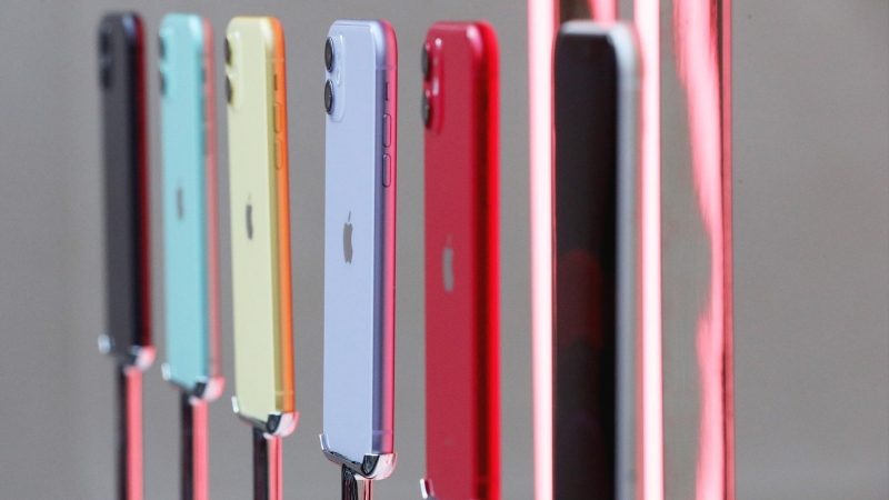 Colección de colores del iPhone 11.