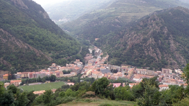 Vista de Ribas de Freser, municipio de Catalunya, en la comarca de Ripollés.