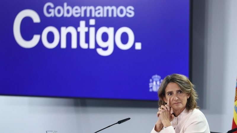 La vicepresidenta y ministra para la Transición Ecológica, Teresa Ribera, en la rueda de prensa tras el Consejo de Ministros.