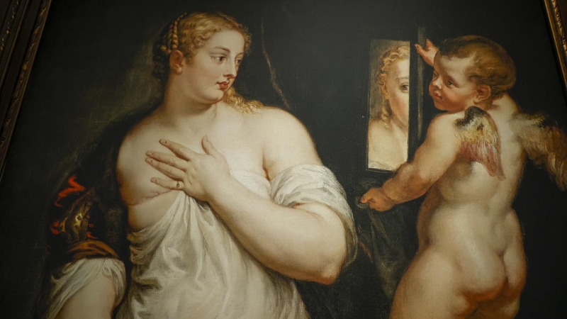 18/10/22 'Venus y Cupido', el cuadro de Rubens replicado por Jorge Salgado con una mastectomía en el pecho de la mujer. Expuesto en el museo Thyssen-Bornemisza, a 18 de octubre de 2022.