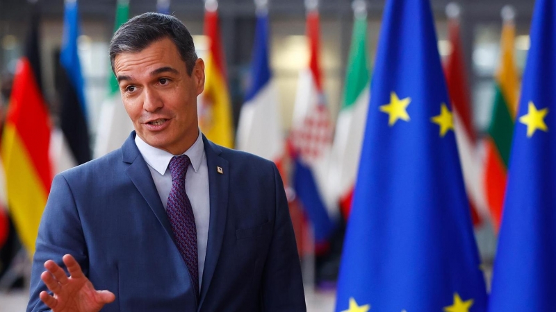 El presidente del Gobierno, Pedro Sánchez, a su llegada al Consejo Europeo que se celebra en Bruselas.