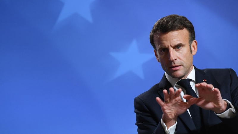 El presidente francés, Emmanuel Macron, durante una conferencia de prensa en la Cumbre de la UE, a 21 de octubre de 2022.