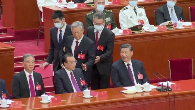 Expulsan al expresidente chino Hu Jintao fuera del Congreso del Partido Comunista