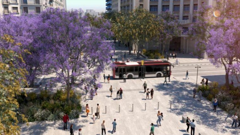 Una simulación del proyecto en la Via Laietana.